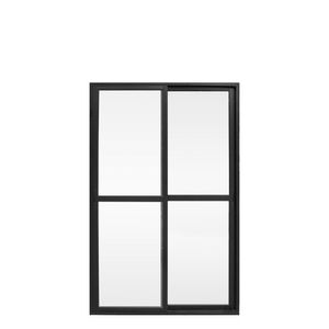 Porta De Alumínio De Correr 210x150cm 2 Folhas Suprema Preto