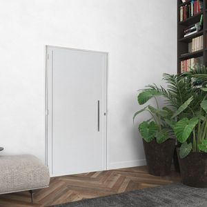 Porta De Alumínio Lambril 210x100cm Com Puxador Lado Esquerdo Branco