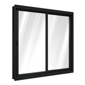 Janela De Aço De Correr Lateral 1 Folha Móvel E 1 Folha Fixa 100x150cm Aço Pronto Riobras Preto