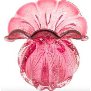 Vaso De Vidro Italy Rosa 11x9x11,5 Cm - Lyor