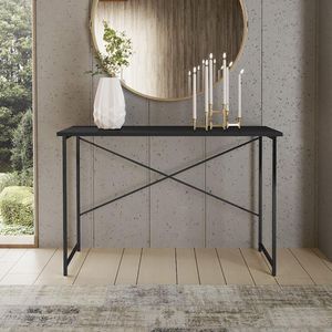 Aparador Steel 76 Cm Estilo Industrial Com Pés Em Aço Preto/preto Preto/preto