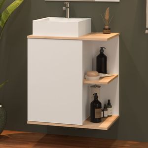 Gabinete Para Banheiro Sem Cuba 60cm Báltico Móveis Bosi Branco/faia