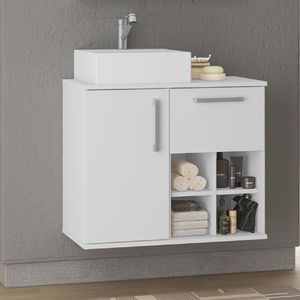 Gabinete Para Banheiro 1 Porta 1 Gaveta Bia Móveis Bosi Branco