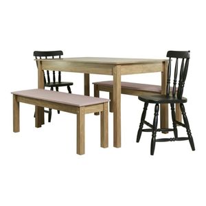 Mesa De Jantar Ditália 2bancos 2cad Ja-220+ja-225 Cor:diamond Diamond