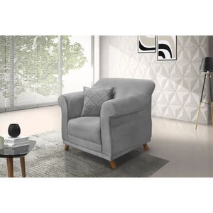 Poltrona Veludo Arras Spezzia Decor Cinza