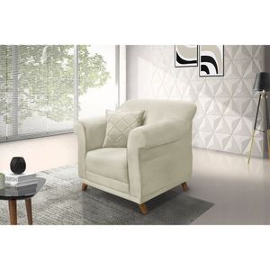 Poltrona Veludo Arras Spezzia Decor Bege