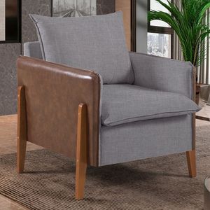 Poltrona Mm25 Martins Estofados Linho/cinza
