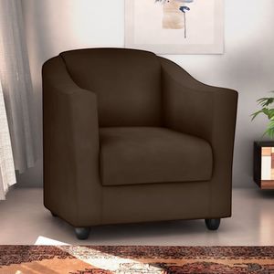 Poltrona Decorativa Bia Matrix Veludo/marrom