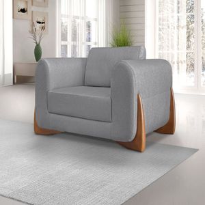 Poltrona Djon Linho Spezzia Decor Cinza