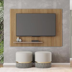 Painel Para Tv Até 70" Valença Caemmun Buriti/Fendi
