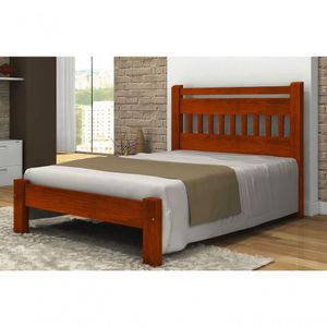 Cama Queen Size Antares De Madeira Maciça Angelim Pedra/tauari - Cor Mel
