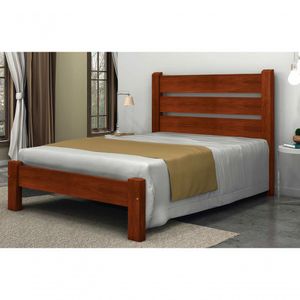 Cama Queen Size Maiorca De Madeira Maciça Angelim Pedra/tauari - Cor Mel