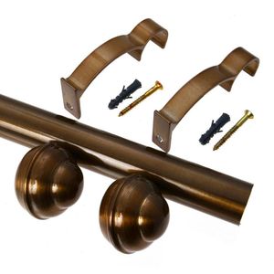 Kit Varão De Cortina Barcelona 19mm 3,00m (bola) Couselo Ouro Velho Plus