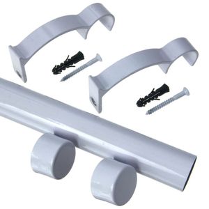 Kit Varão De Cortina Valencia 19mm 3,00m (tampa) Couselo Branco
