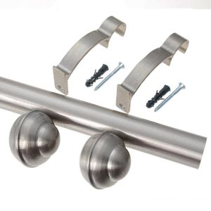 Kit Varão De Cortina Barcelona 19mm 1,50m (bola) Couselo Aço Escovado