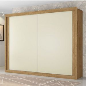 Guarda Roupa Casal 2 Portas 4 Gavetas Creta Móveis Europa Amêndoa/off White