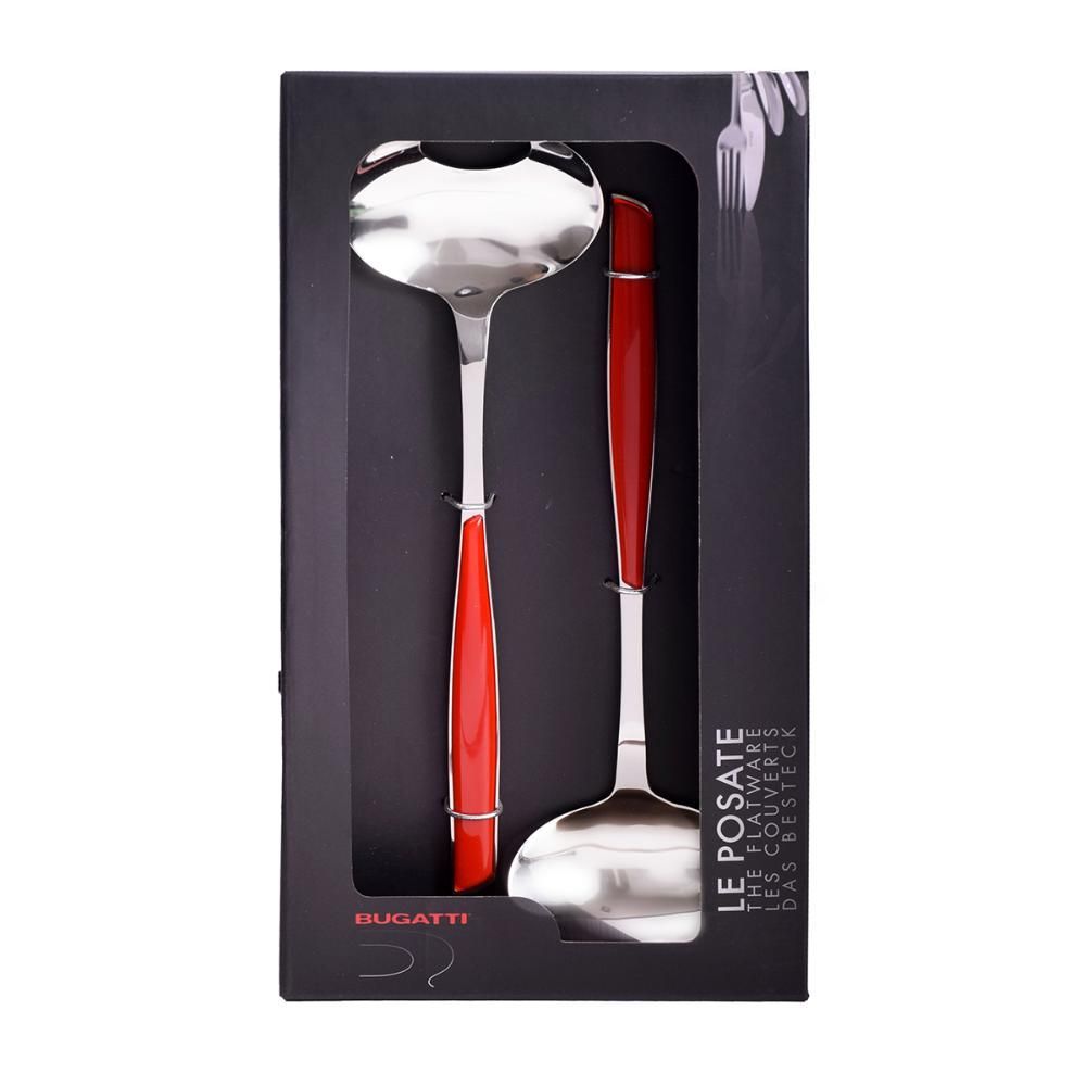 Colher e Garfo Salada 2 Pçs Grande Vermelho Glamour Bugatti - Byoushop