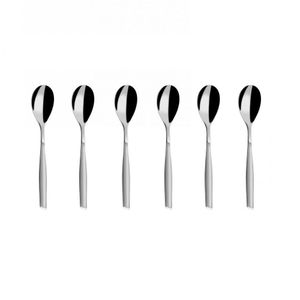 Colher Para Café 15cm Inox 6 Peças Cinza Glamour Bugatti