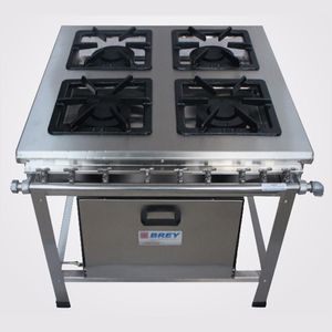 Fogão 4 Bocas Inox Com Forno Extra Metal Brey 204- F-i