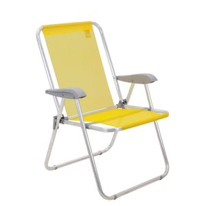 Cadeira De Praia Tramontina Creta Master Em Alumínio Amarelo