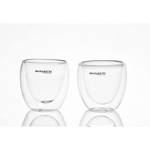 Conjunto 2 Copos De Café Chá Licor Parede Dupla 80ml Bugatti