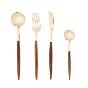 Faqueiro Em Inox Organic Dourado Com 24 Peças Lyor