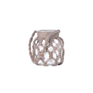 Vaso Em Vidro Com Fibra Sintética Bahamas L'hermitage 15x16cm