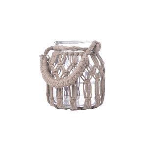 Vaso Em Vidro Com Fibra Sintética Bahamas L'hermitage 21,5x23cm