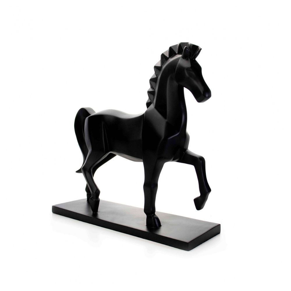 Decoração Peças De Xadrez Preto Rei Rainha E Cavalo Escultura Grande -  WebContinental