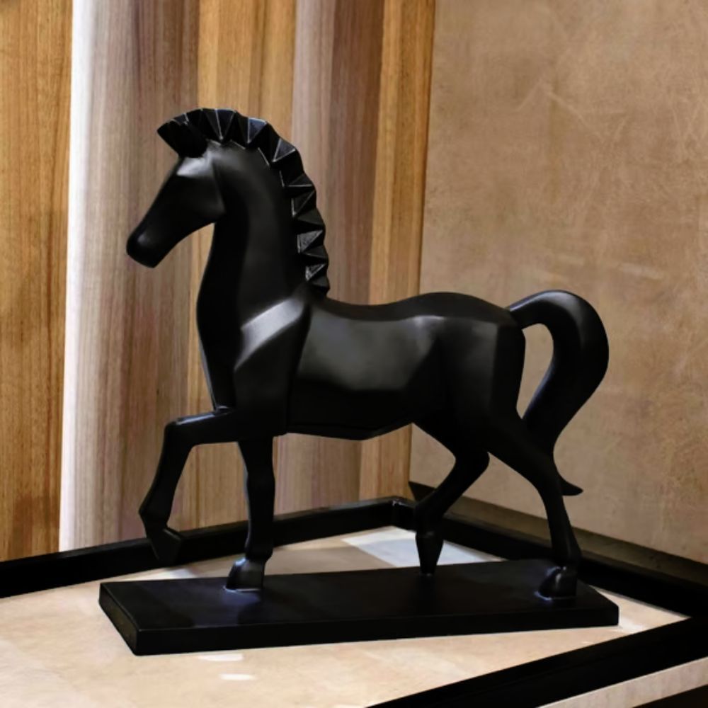 Decoração Peças De Xadrez Preto Rei Rainha E Cavalo Escultura Grande -  WebContinental