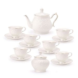 Conjunto Para Chá Em Porcelana Scarlet Branco Com 14 Peças L'hermitage