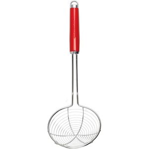 Escumadeira Aço Inox Com Alça Vermelha Cozinha Kitchenaid