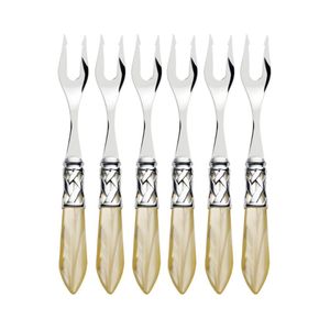 Jogo Com 6 Garfos Para Petisco Aperitivo Inox Aladim Bugatti