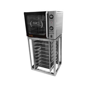 Forno Turbo Convector Smart Inox E Inox Fcsb4e 220v + Bancada Cfcs Inox + 8 Assadeiras - Venâncio