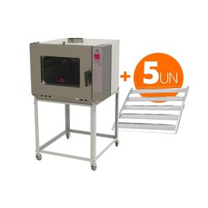 Forno Turbo A Gás 5 Níveis Prp-5000 Bivolt + 5 Esteiras Alumínio 50g 58x70 - Progás Bivolt