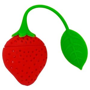 Infusor De Chá Ervas Silicone Lavável Prático Morango Prana