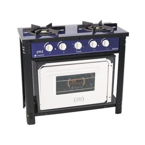 Fogão Industrial Azul Com Forno Branco 2 Bocas Duplas Bravo Br2bf - Venâncio