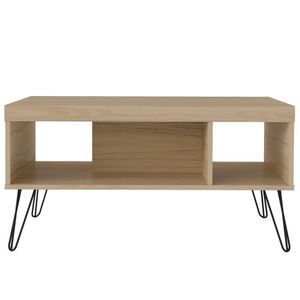 Mesa De Centro Com Pés Metálicos 91x59cm Liberty Carvalho Artely Carvalho