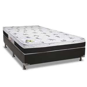 Cama Box Casal: Colchão Anatômico Luckspuma D33/Ag65 Aspen Super Firme + Base Black(138X188)