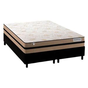 Cama Box Queen: Colchão Molas Ensacadas Plumatex Masterpocket Smart Milano + Base Black(158X198)