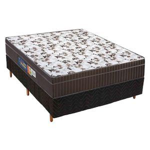 Cama Box Casal: Colchão Espuma Polar D28/Ep Orthoface + Base Crc Rústico Black(138X188)