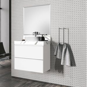 Lavatório Em Porcelanato 80Cm Para Cuba De Apoio Blu Lavatórios Calacata