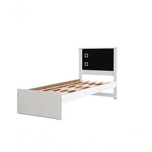 Cama Bibox Solteiro Barcelona Branco / Preto Com Dois Colchões - Tebarrot