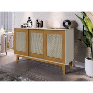 Buffet Detroit 3 Portas Off/White / Madeira - Tebarrot