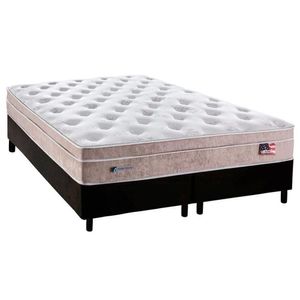 Cama Box King: Colchão Molas Plumatex Masterpocket Ensacadas Miami + Base Crc Courano Black(193X203)