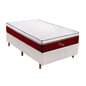 Cama Box Solteiro: Colchão Molas Ensacadas Polar Masterpocket Rubi + Base Crc Rústico White(88X188)