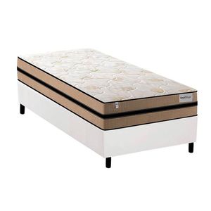 Cama Box Solteiro: Colchão Molas Ensacadas Plumatex Masterpocket Smart Milano + Base White(88X188)