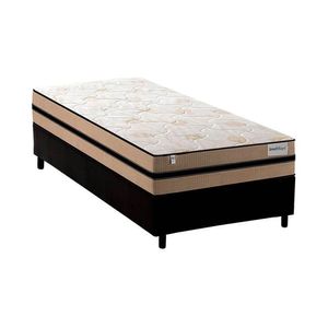 Cama Box Solteiro: Colchão Molas Ensacadas Plumatex Masterpocket Smart Milano + Base Black(88X188)