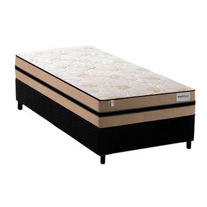 Cama Box Solteiro: Colchão Molas Ensacadas Plumatex Masterpocket Smart Milano + Base Black(88X188)