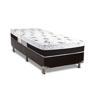 Cama Box Solteiro: Colchão Anatômico Luckspuma D33/Ag65 Aspen Super Firme + Base Black(88X188)